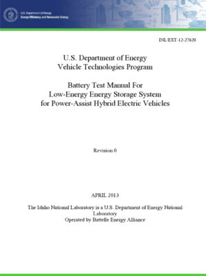 Battery Test Manual for Low-Energy Energy Storage System for Power-Assist Hybrid Electric Vehicles